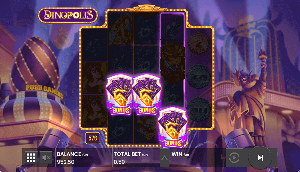 Бонусный раунд в Dinopolis